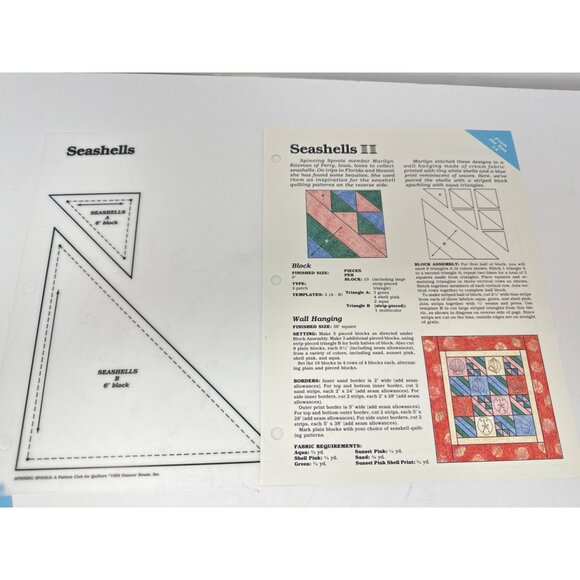 Spinning Spools Quilt Patterns Lot of 6 With Mylar Templates “From the Sea” - Picture 5 of 7